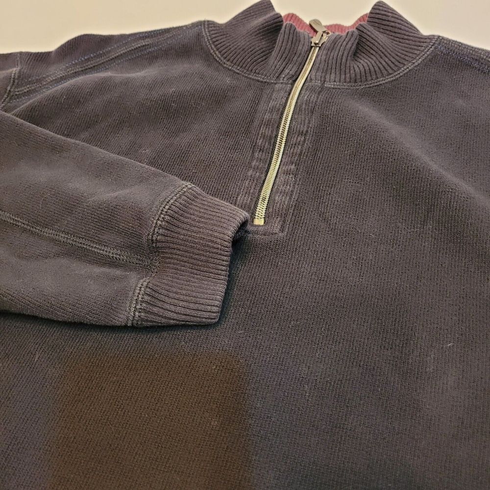 Tommy Bahama, Black 1/4 zip sweater, size L?(see description)